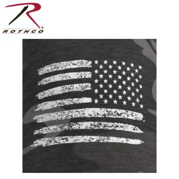 Camo US Flag T-Shirt - Black Camo