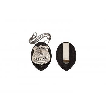 Leather Clip-On Badge Holder