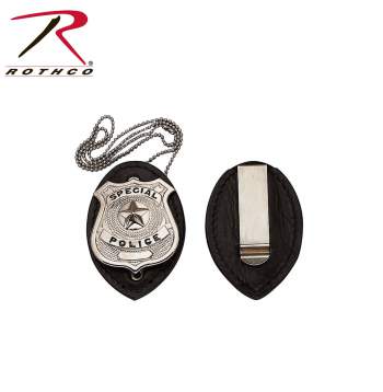 Leather Clip-On Badge Holder