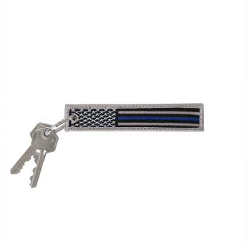 Thin Blue Line Flag Patch Keychain