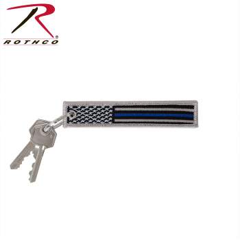 Thin Blue Line Flag Patch Keychain