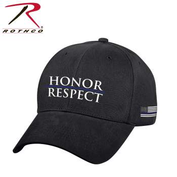 Honor and Respect Thin Blue Line Low Profile Cap - Black