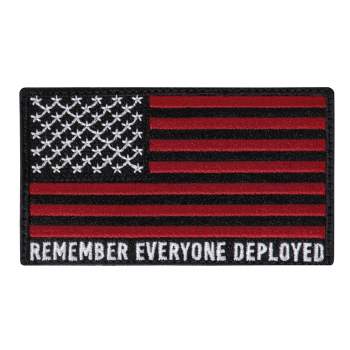 R.E.D. (Remember Everyone Deployed) Flag Patch With Hook Back