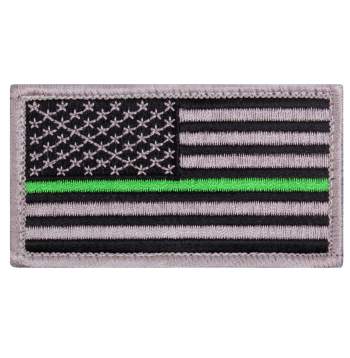 Thin Green Line US Flag Patch - Hook Back