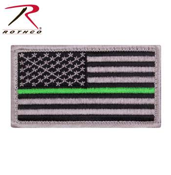 Thin Green Line US Flag Patch - Hook Back