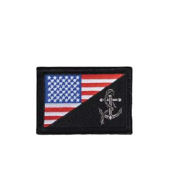US Flag / USN Anchor Patch With Hook Back