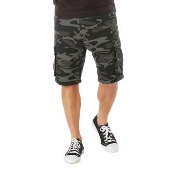 Vintage Style Camo Paratrooper Cargo Shorts