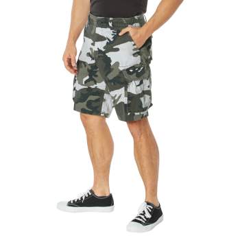 Vintage Style Camo Paratrooper Cargo Shorts