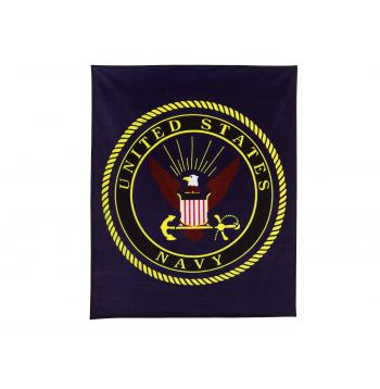 Military Insignia Fleece Blankets - Navy