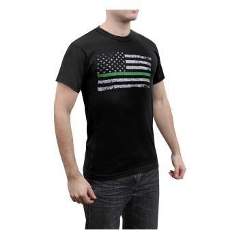 Thin Green Line Distressed Flag T-Shirt