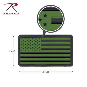 PVC US Flag Patch With Hook Back