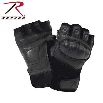Fingerless Cut and Fire Resistant Carbon Hard Knuckle Gloves - Black