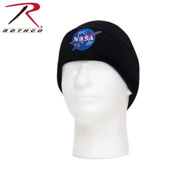 Deluxe NASA Meatball Logo Embroidered Watch Cap - Black