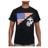 US Flag / USMC Eagle, Globe, & Anchor T Shirt - Coyote Brown
