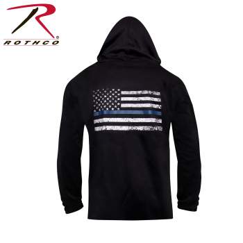 Thin Blue Line Concealed Carry Zippered Hoodie - Black