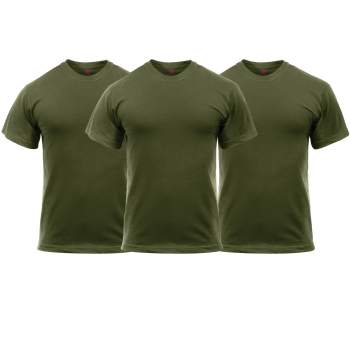 Solid Color Cotton / Polyester Blend Military T-Shirt