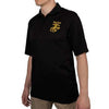 USMC Eagle, Globe & Anchor Moisture Wicking Polo Shirt - Black