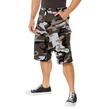 Long Camo BDU Shorts – Tactical Military-Style Cargo Shorts