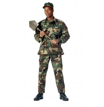 Camo Tactical BDU Jacket/Shirt- Military-Inspired Twill Combat Jacket/Shirt