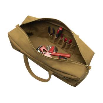 Canvas Jumbo Tool Bag With Brass Zipper
