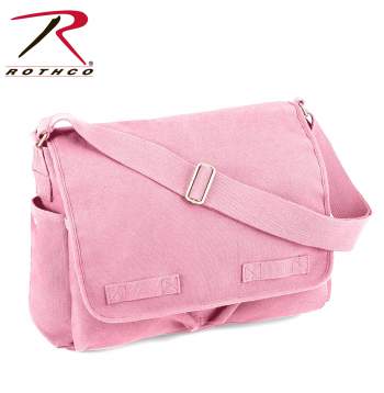 Vintage Style Washed Canvas Messenger Bag