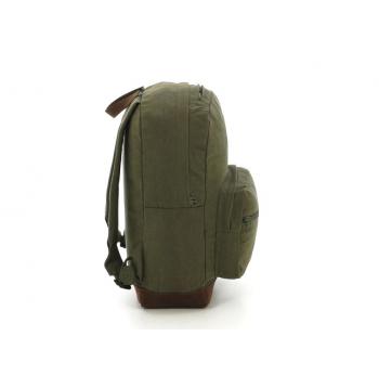 Vintage Style Canvas Teardrop Backpack With Leather Accents