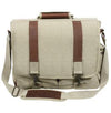 Vintage Style Canvas Pathfinder Laptop Bag With Leather Accents