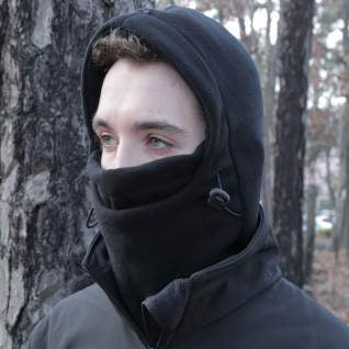 3-In-1 Adjustable Double Layer Fleece Balaclava / Black