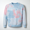 Fleece Blended Crewneck Sweatshirt Coral Dream Pink and Blue Tie Dye 701 681VR