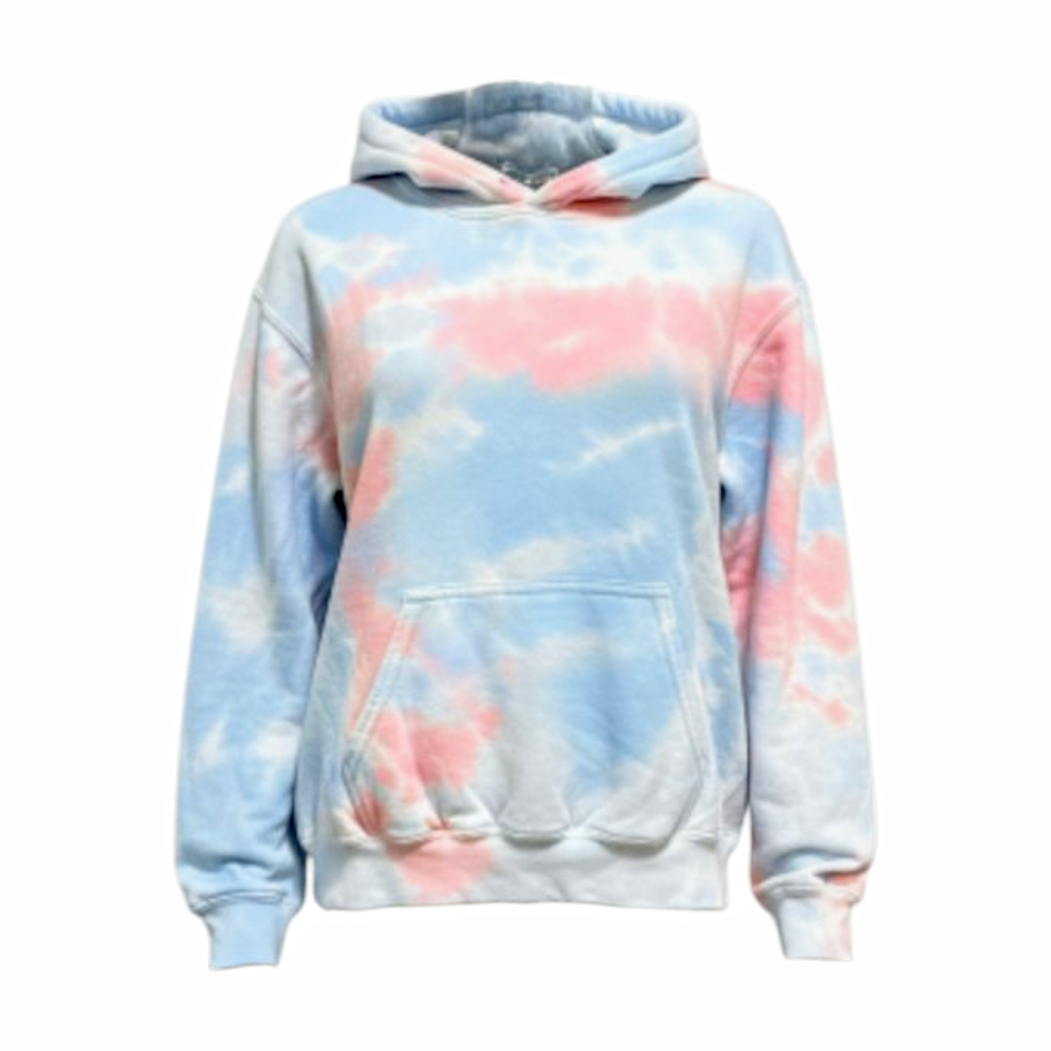 Fleece Blended Hoodie Coral Dream Blue and Pink Tie Dye