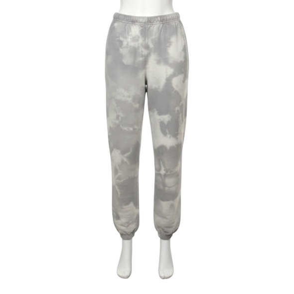 Fleece Sweatpants Joggers Custom Light Grey and White Crush Tie-Dye