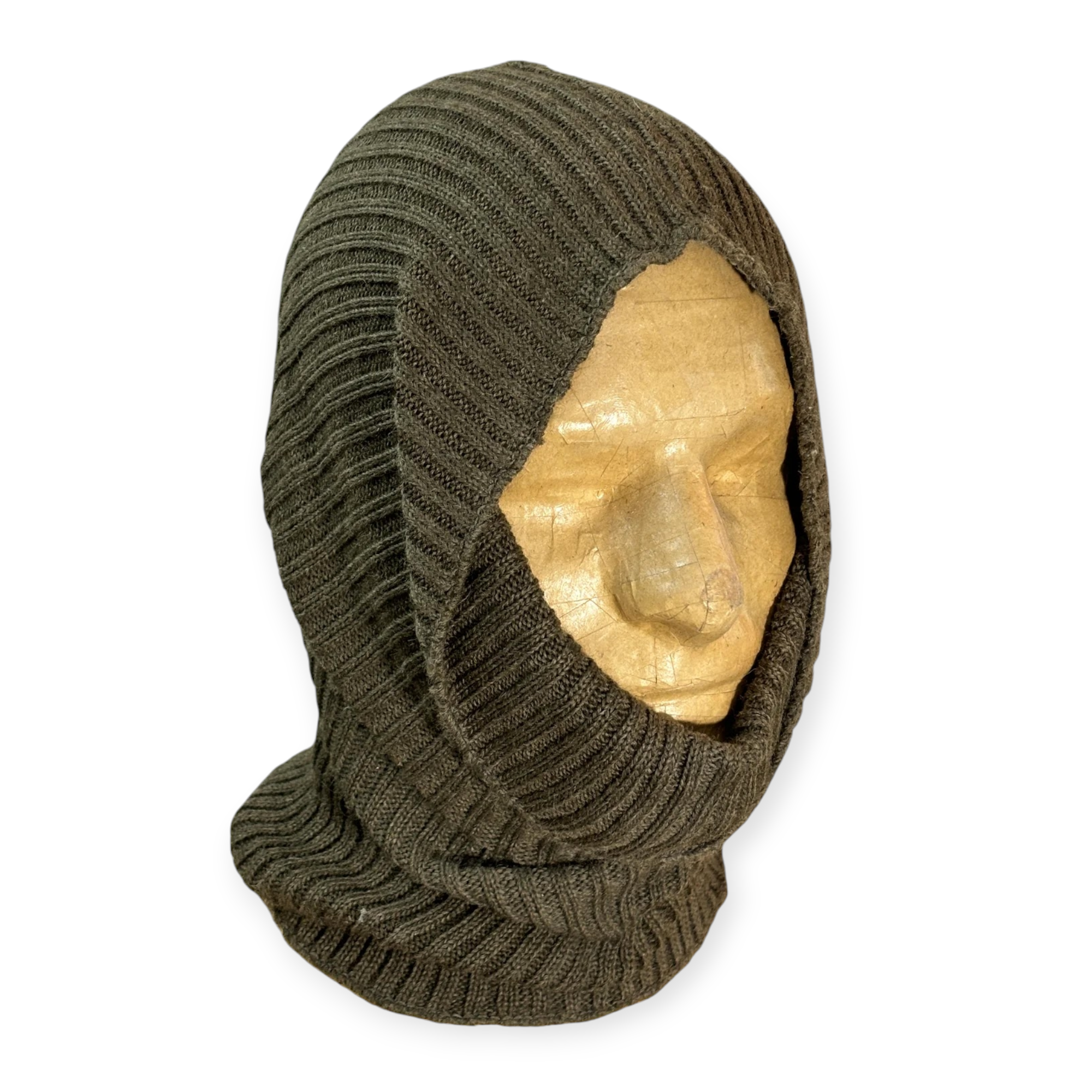 European French Military Knit Neck Gaiter Tube Scarf / Dark Brown