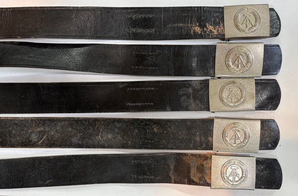 East German DDR Black Leather Belt