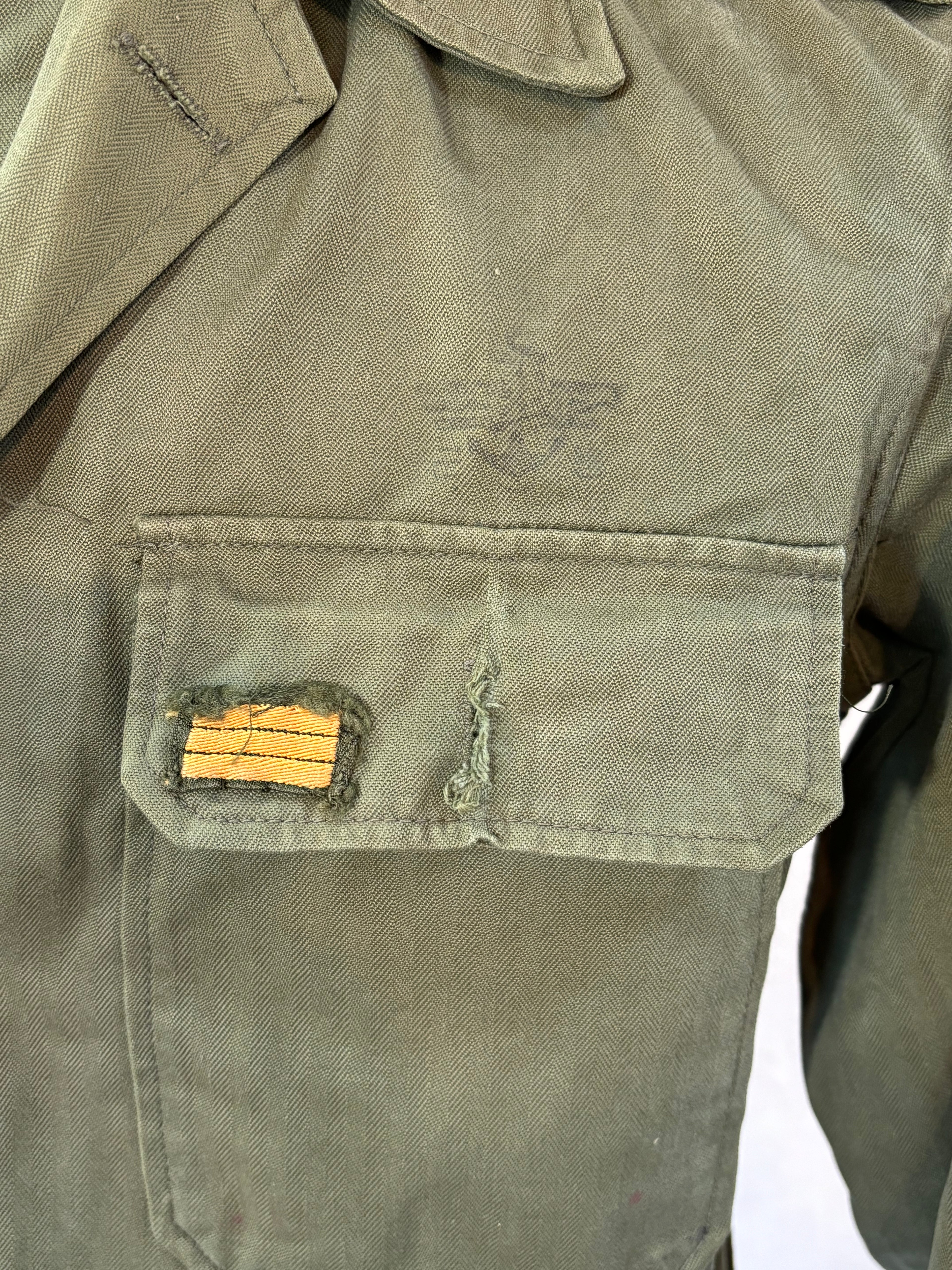 Vintage Republic of Korea Military HBT Fatigue Shirt *Rare*