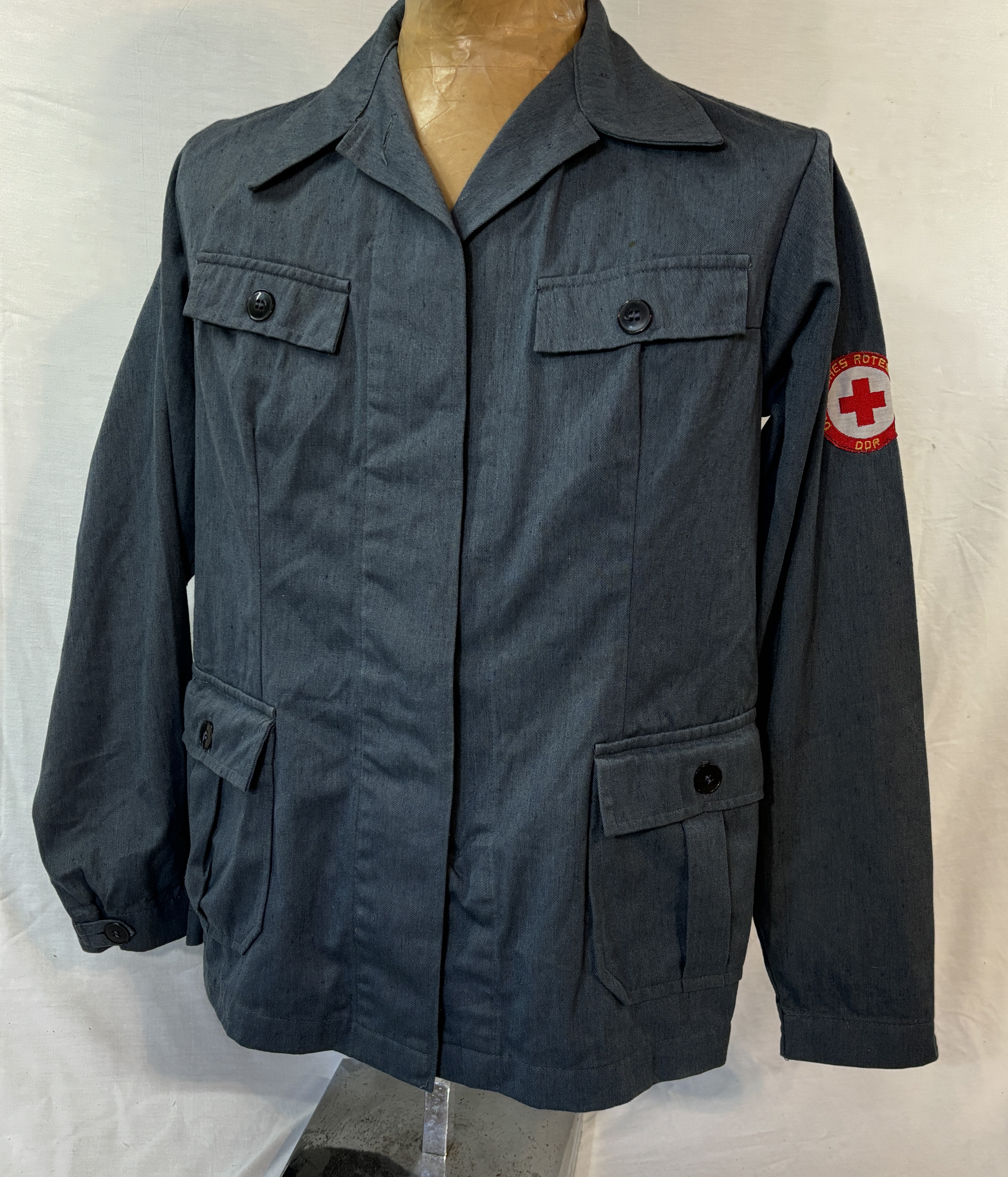East German Red Cross DRK Women's Utility Jacket Small Poly Cotton