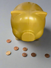 Gold Plastic Piggy Bank - Small