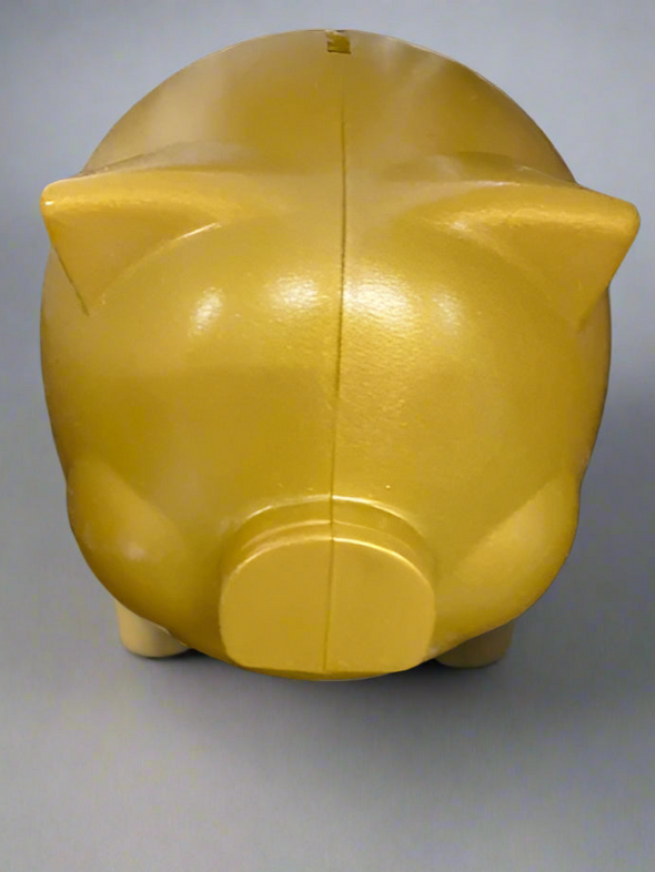 Gold Plastic Piggy Bank - Small