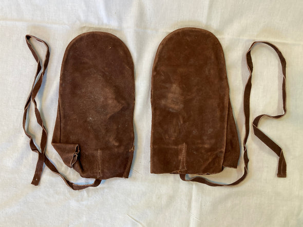 WWII Era Brown Leather Mittens