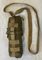 Cylindrical Liquid Container Carry Bag Early 2-Piece Green Canadian Cold War Era