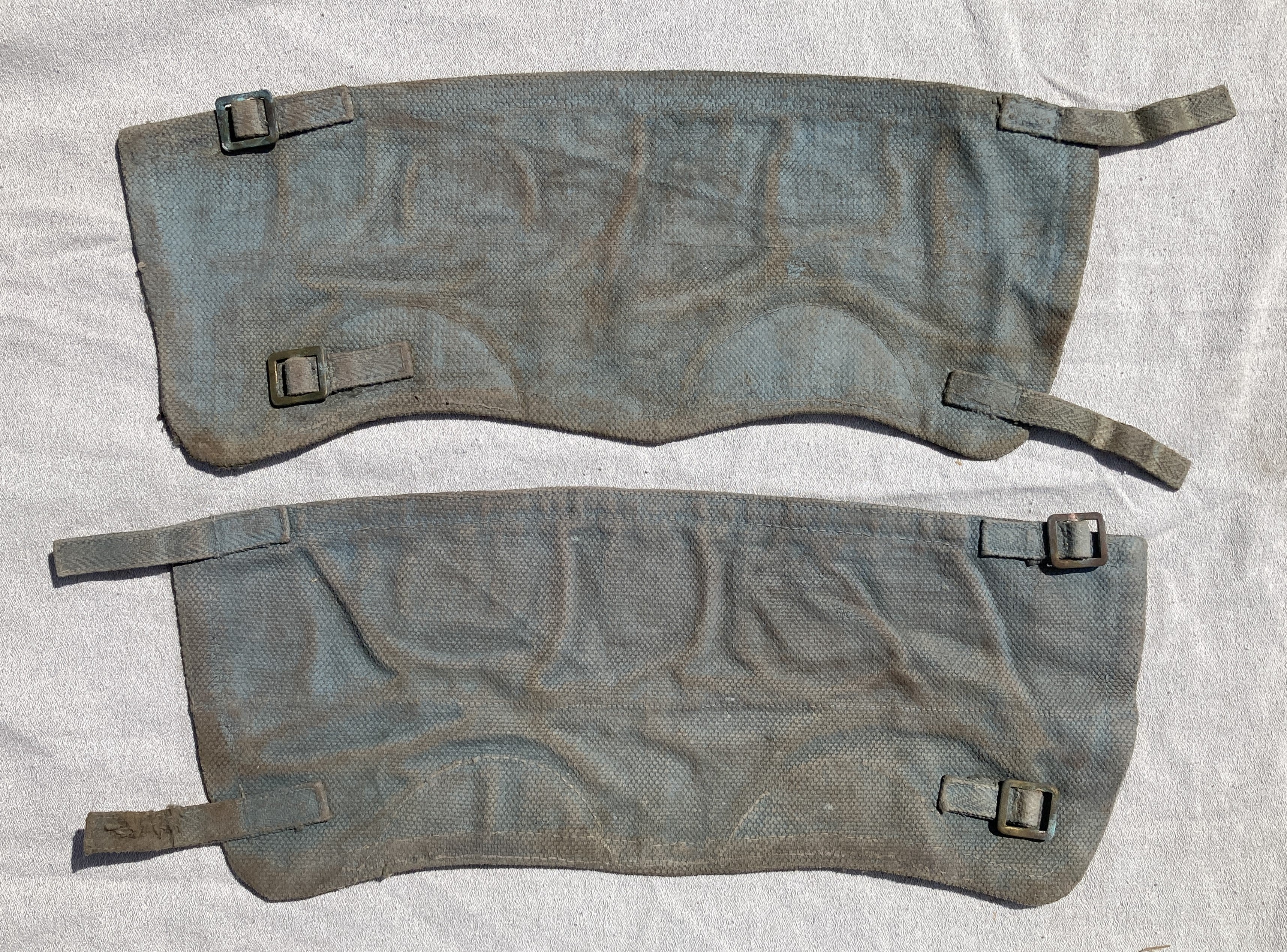 P37 Leggings Blue/Gray Canvas Belgium Post WWII *BOXING*