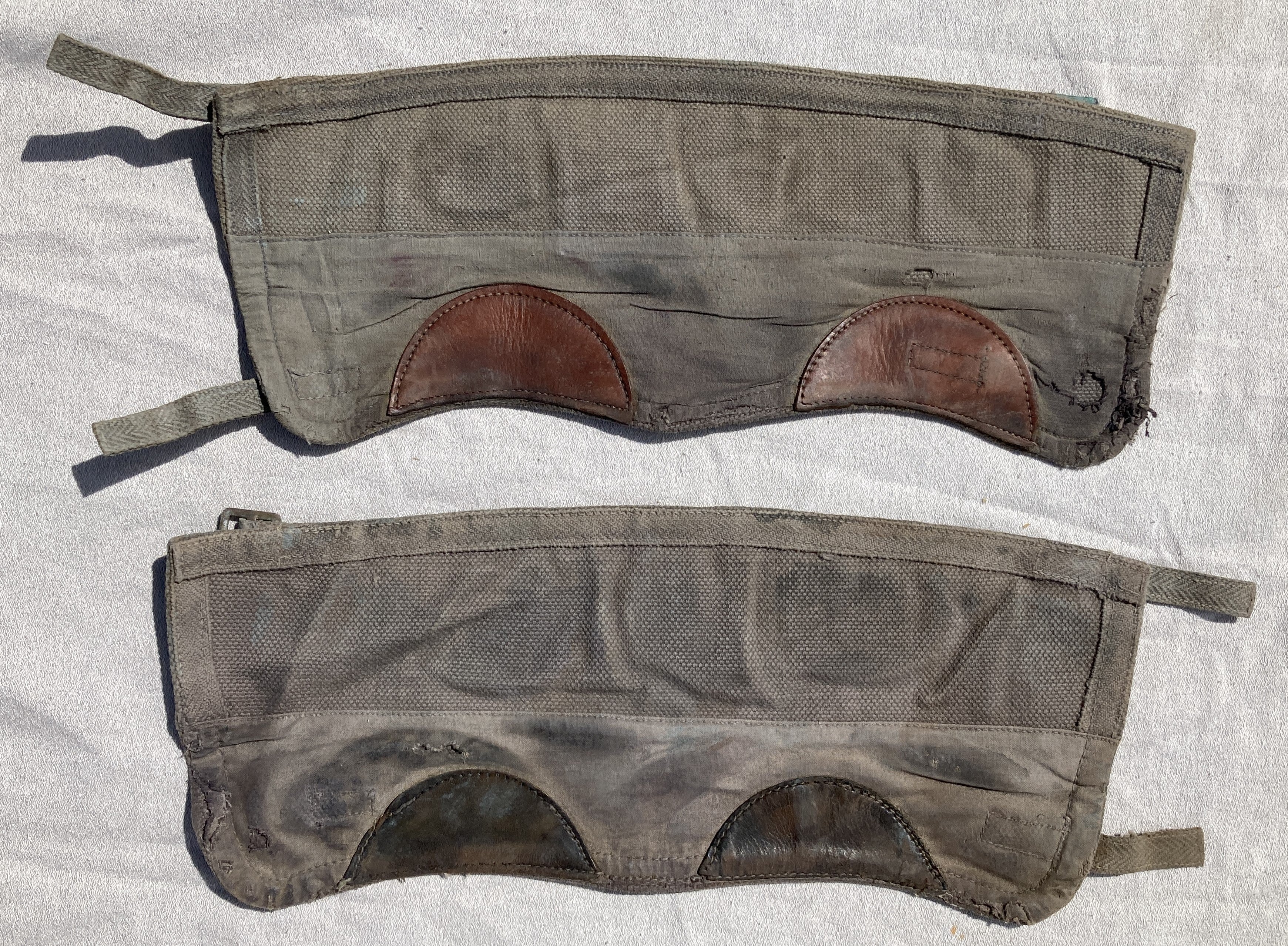 P37 Leggings Blue/Gray Canvas Belgium Post WWII *BOXING*