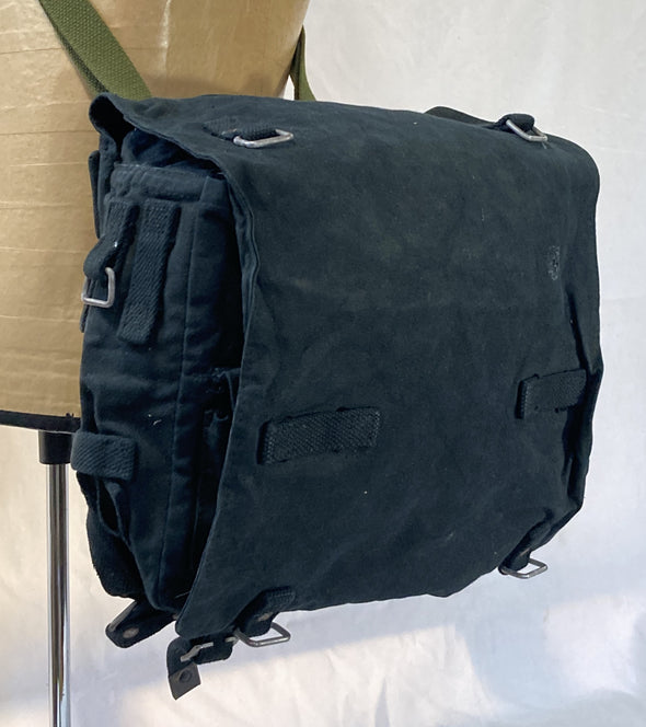 Vintage German Black Haversack Backpack