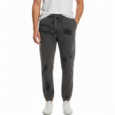 Fleece Crush Sweatpants Joggers Obsidian Black and Gray Tie-Dye 532 875CSH
