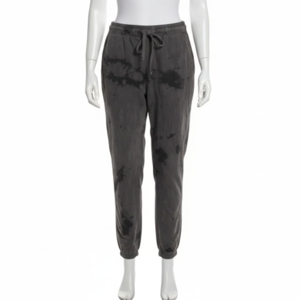 Fleece Crush Sweatpants Joggers Obsidian Black and Gray Tie-Dye