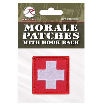 White Cross Red Morale Patch