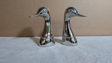 Silver  Duck Bookends *C Wonder* New