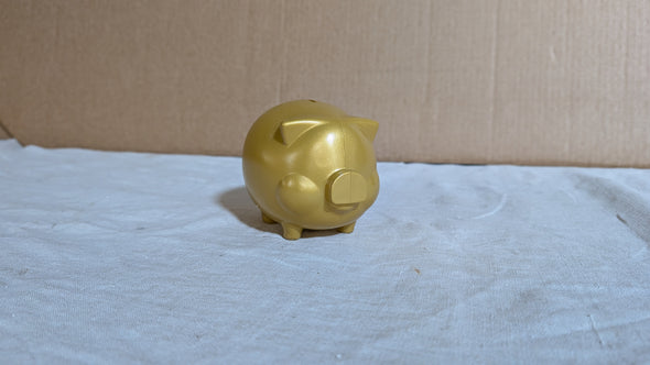 Gold Plastic Piggy Bank - Small
