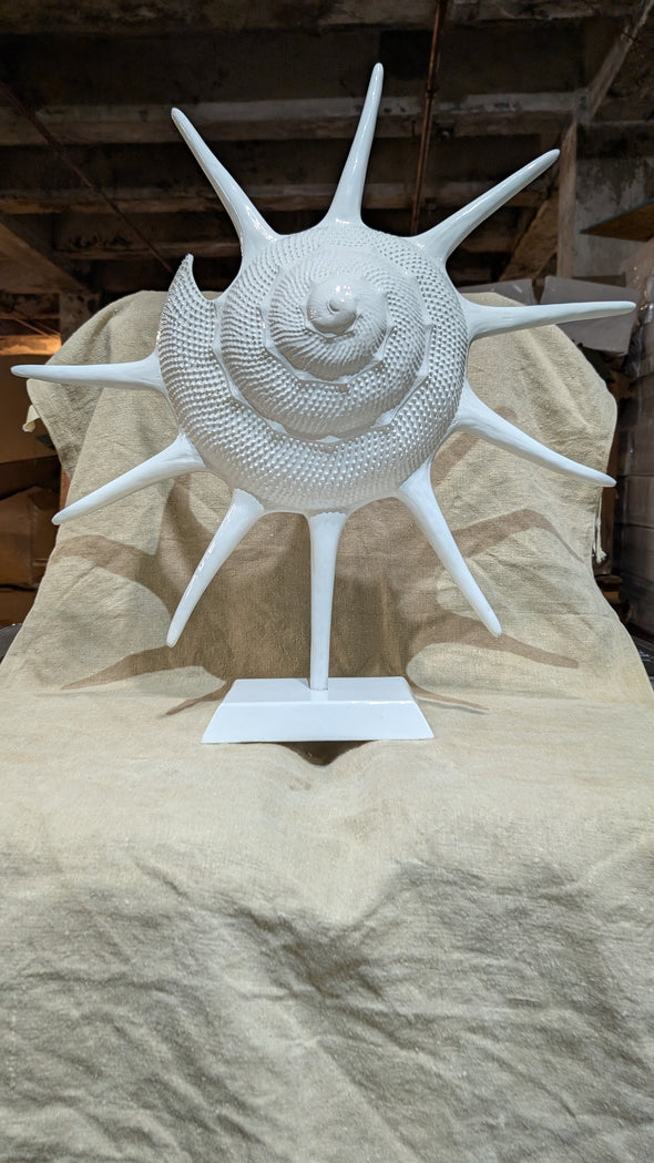 Large Ceramic Sunshine Conch Shell Sculpture