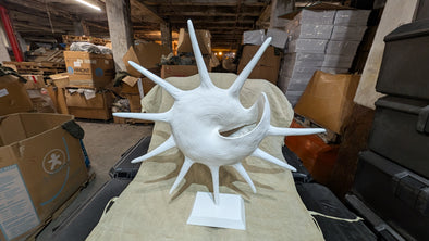 Large Ceramic Sunshine Conch Shell Sculpture