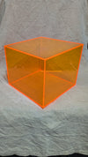Neon Orange Acrylic Display Case (Cube)